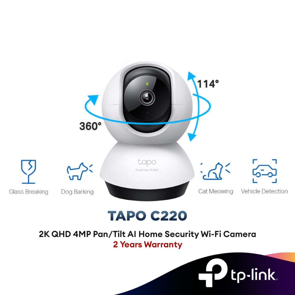 TP-LINK TAPO C220 4MP QHD PAN/TILT HOME SECURITY WIFI CAMERA