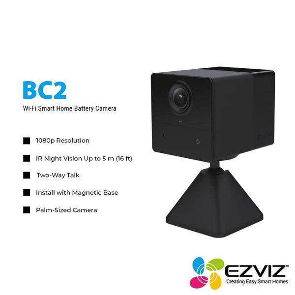 Ezviz BC2 1080P FHD 2MP Indoor Wi-Fi Smart Home Battery Night Vision Two Way Talk Wireless Security IP Camera