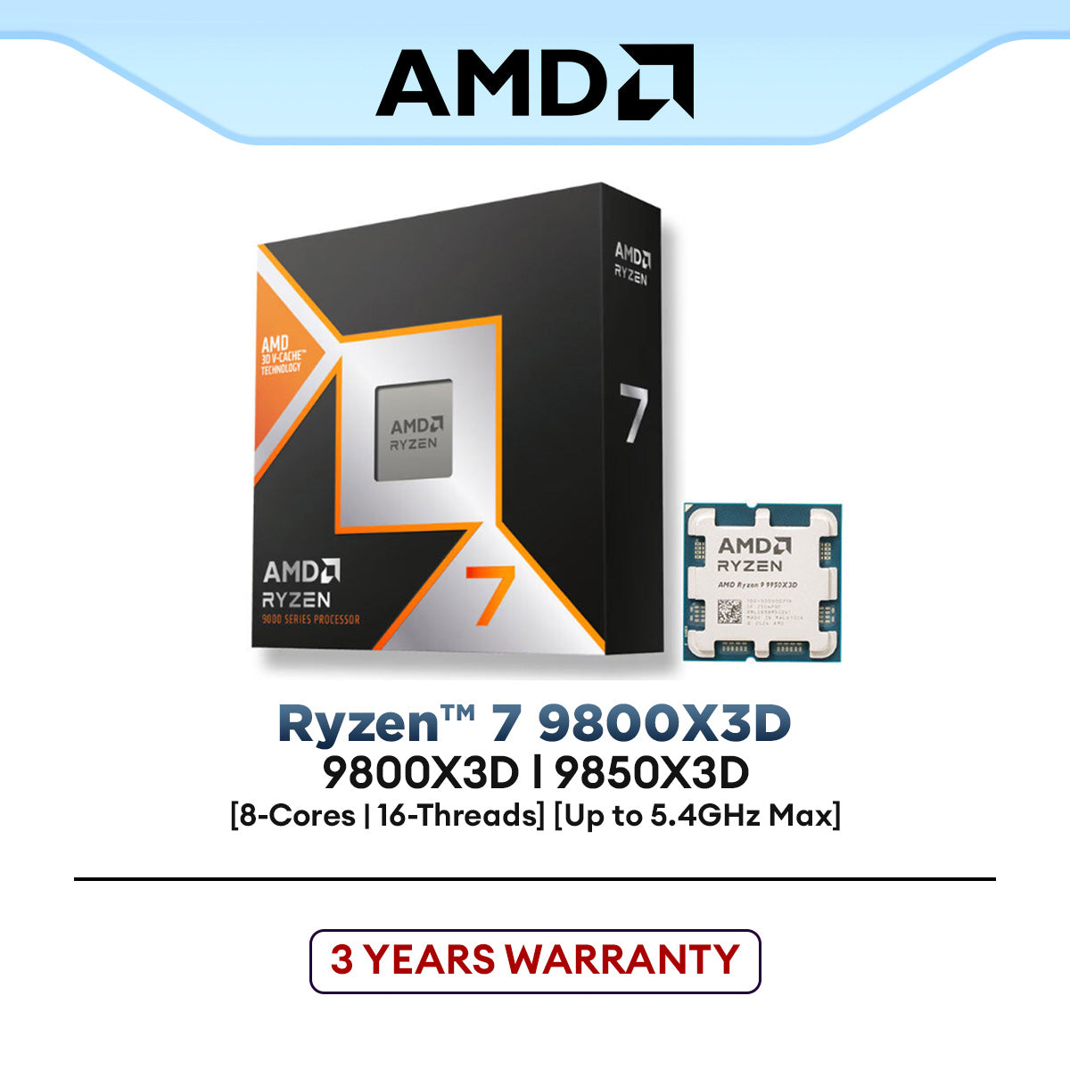 AMD Ryzen 7 9800X3D AM5 Gaming Processor (8-Cores/16-Threads