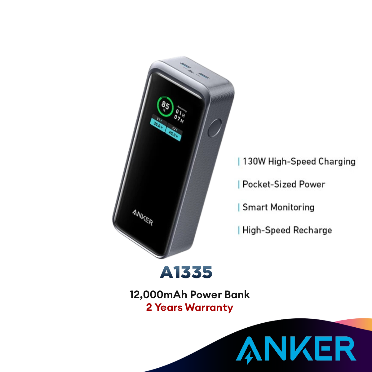 Anker Prime 12,000mAh Power Bank (130W)[A1335011] – ALL IT Hypermarket