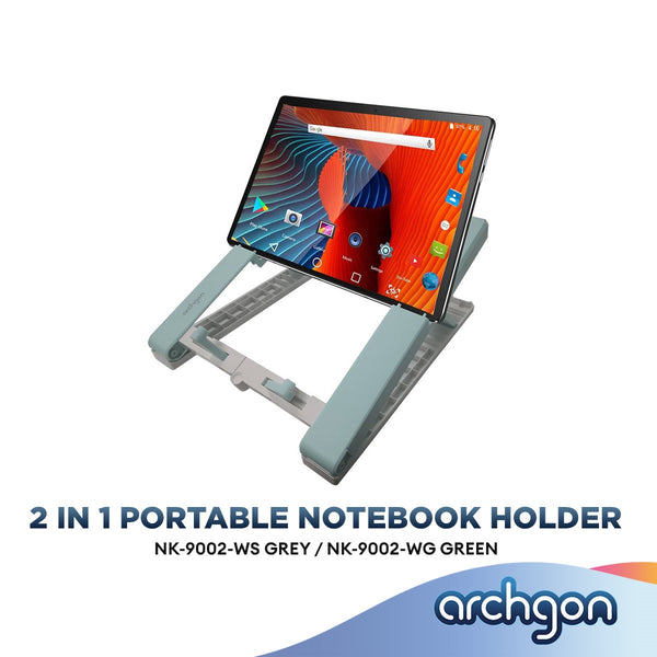 Archgon 2 In 1 Portable Multifunctional Stand Notebook Holder Adjustable Height Tablet / Phone / Laptop Mount (NK-9002)