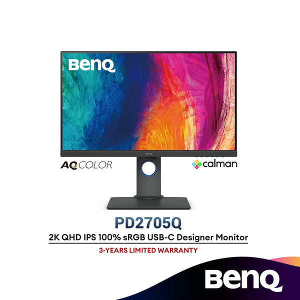 BenQ 27" PD2705Q 2K QHD IPS 60Hz 5ms sRGB 100% HDR10 USB-C Designer LED Monitor with Built-in Speaker