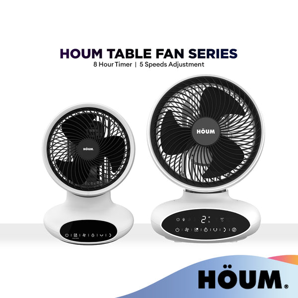 HOUM Air Circulator Fan C6 (6") / C8 (8") Table Desk Fan | 8 Hour Timer | 5 Fan Speed | Powerful