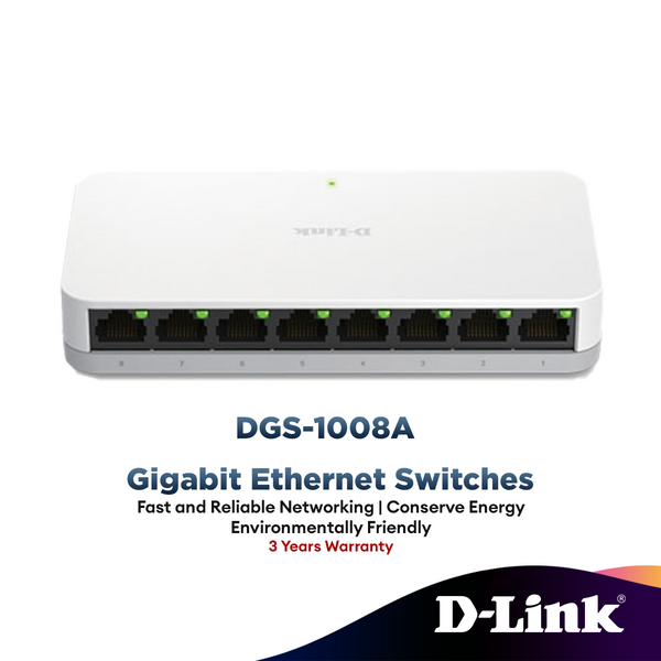 D-Link DGS-1008A - 8-Port Gigabit Desktop Switch