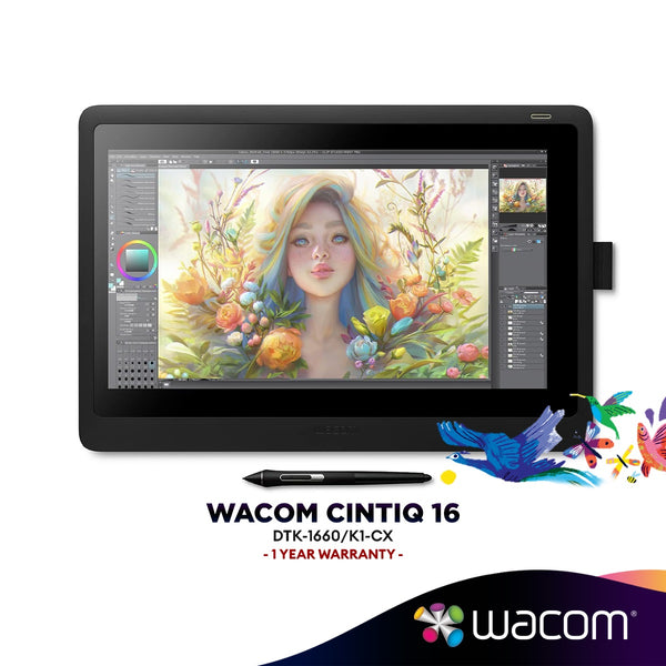 Wacom Cintiq 16 Drawing Creative Drawing Tablet (DTK-1660/K1-CX) | Student, Designer & Professional Drawing Tablet