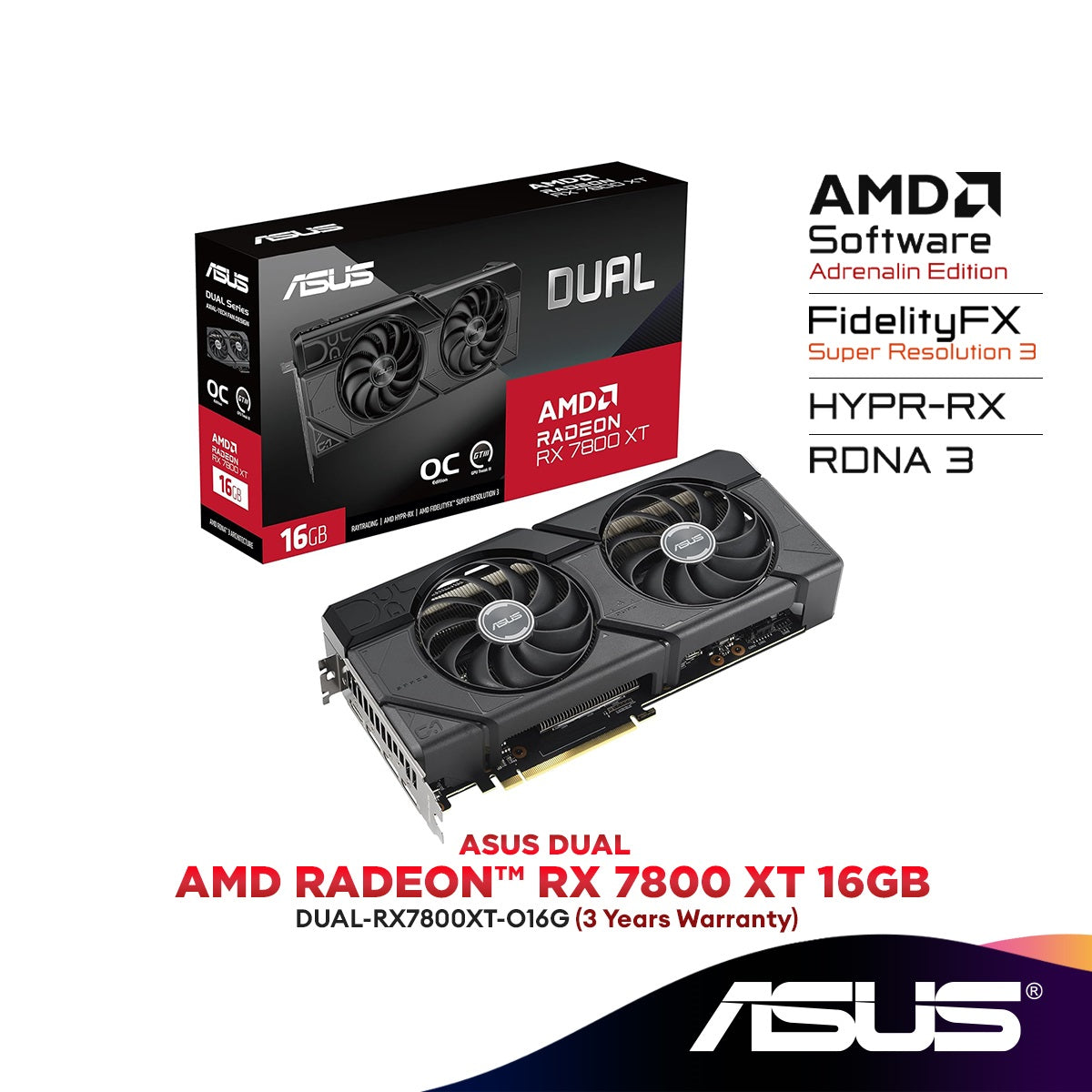 ⭐️新品未使用　RX7800XT RADEON AMD ASUS ASUS Dual Radeon™ RX 7800 XT OC Edition 16GB GDDR6 | Graphics Card