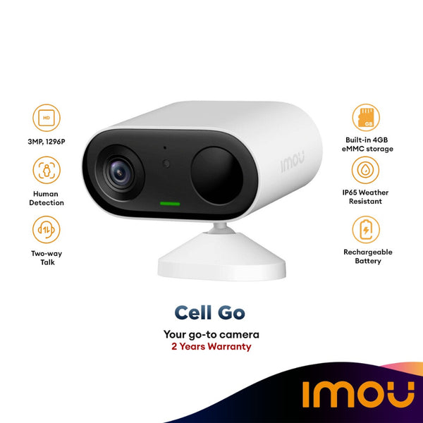 Dahua Imou Cell Go H.265 3MP QHD Battery Powered Rechargeable Smart Outdoor / Indoor Security IP CCTV Camera