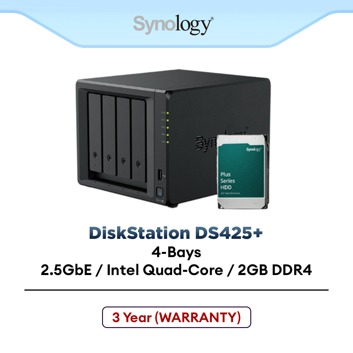 Synology DiskStation DS425+ NAS A 4 Baie – Rete 2.5 GbE, Cache SSD NVMe, Backup E Monitoraggio IP Con DSM