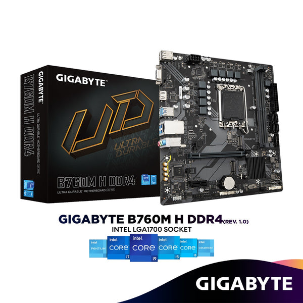 Gigabyte B760M H DDR4 Micro ATX (mATX) Intel Motherboard | Intel LGA1700 Socket