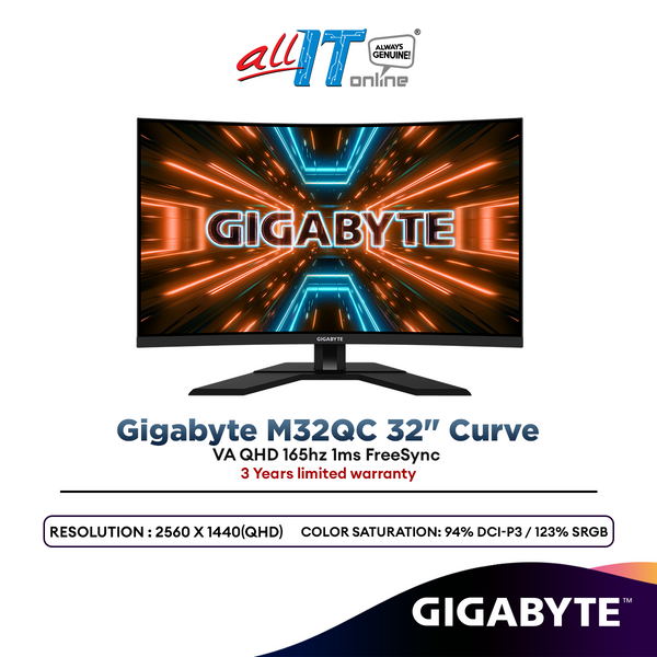 Gigabyte M32QC 32" inch VA QHD 165hz 1ms FreeSync Pro Curve Gaming Monitor