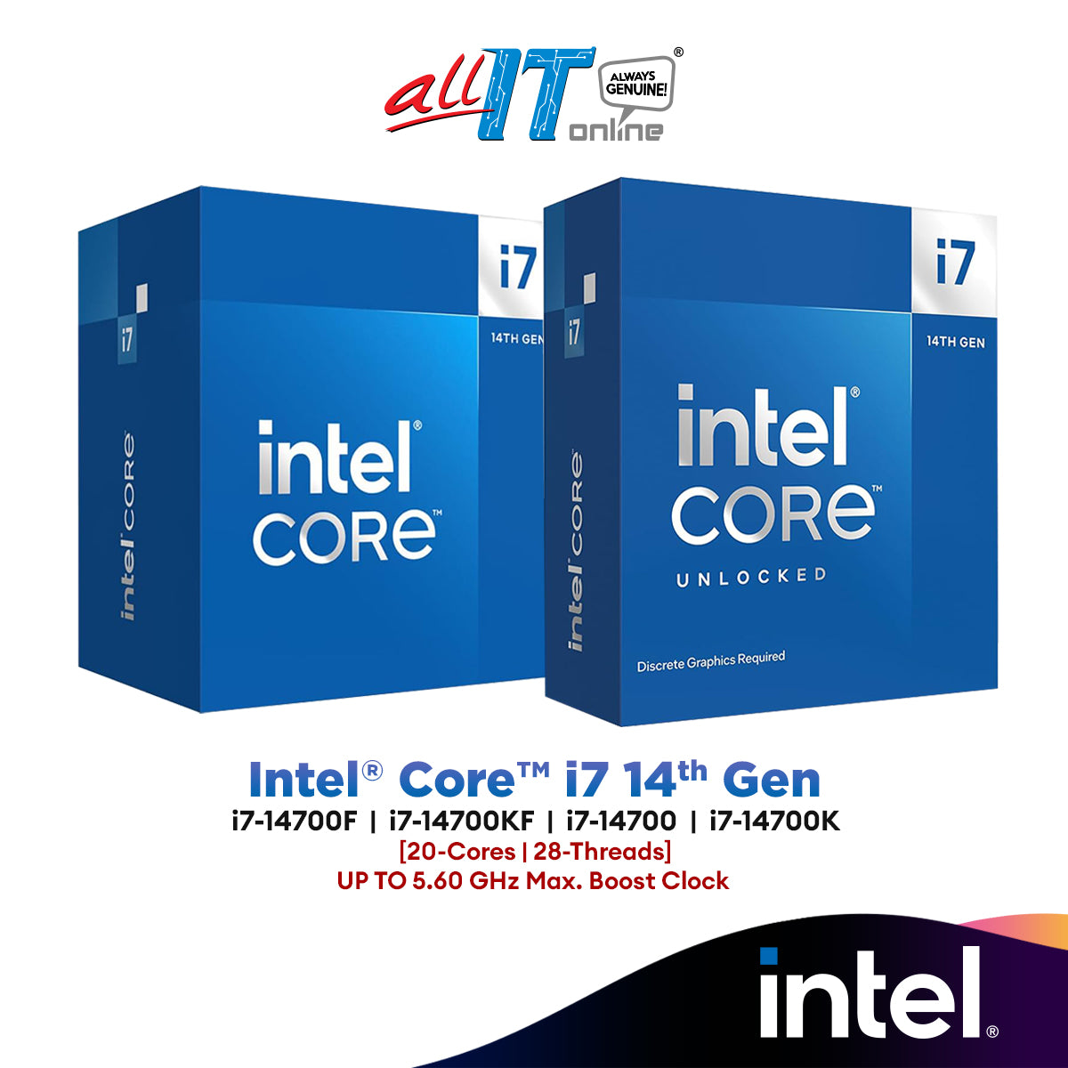Intel Core I7 14700K I7 14700KF I7 14700 I7 14700F 20 Core 28 intel-core-i7-14700k-i7-14700kf-i7-14700-i7-14700f-20-core-28