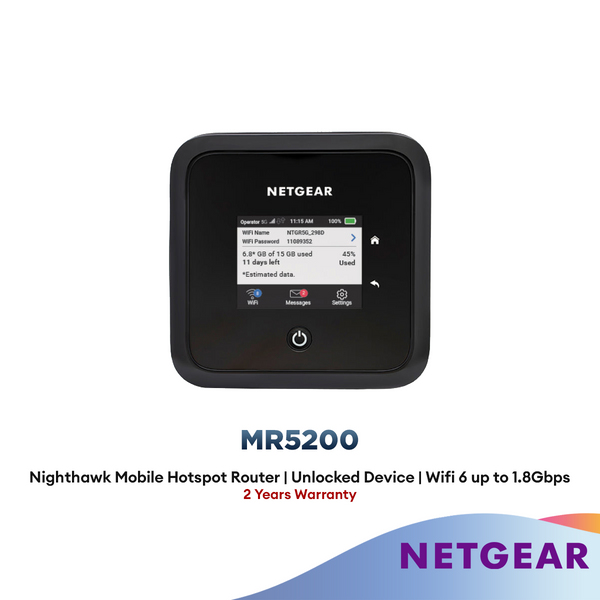 Netgear 5G WiFi 6 Mobile Router MR5200 Nighthawk M5 5G WiFi 6 Mobile Router Unlocked