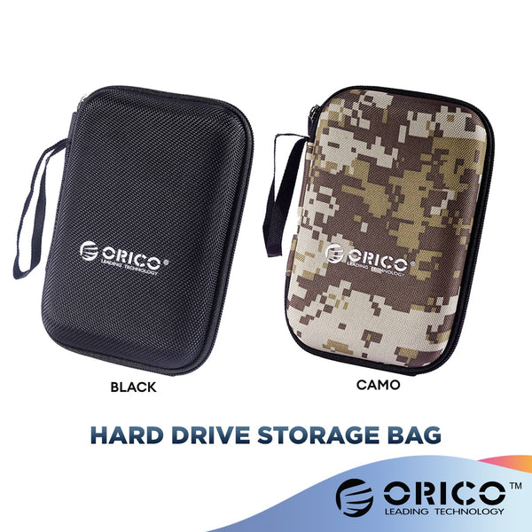 ORICO 2.5 Inch Hard Drive Small Size Storage Bag With InterLayer - Black / Camo