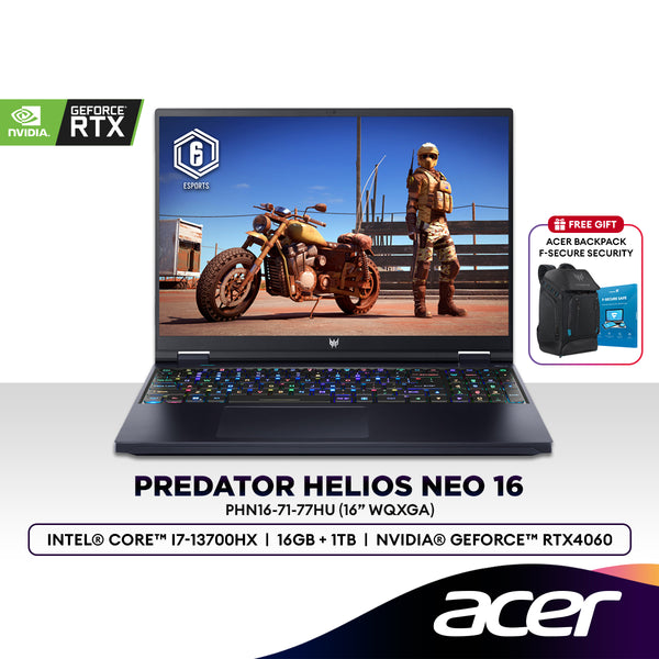 Acer Predator Helios Neo 16 PHN16-71-77HU 16" Gaming Laptop (Intel® Core™ i7-13700HX | 16GB | 1TB SSD |  RTX™ 4060)