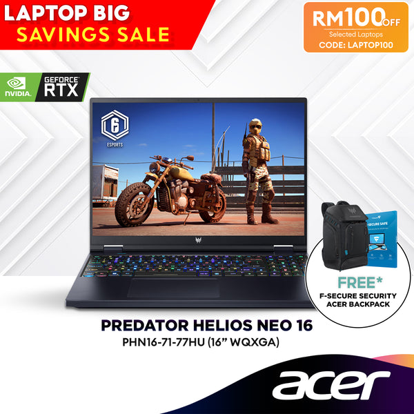 [LAPTOP100] Acer Predator Helios Neo 16 PHN16-71-77HU 16" Gaming Laptop (Intel® Core™ i7-13700HX | 16GB | 1TB SSD |  RTX™ 4060)