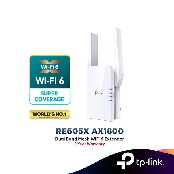 TP-Link RE605X AX1800 WiFi 6 Dual Band Range Extender Repeater OneMesh Access Point