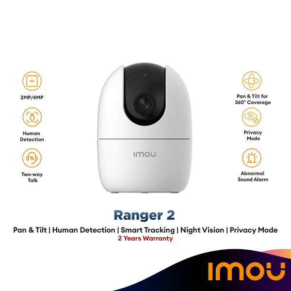 Dahua Imou Ranger 2 2MP / 4MP full HD Wireless IP Camera CCTV Pan & Tilt Smart With AI Human Detect Siren 2 Way Talk