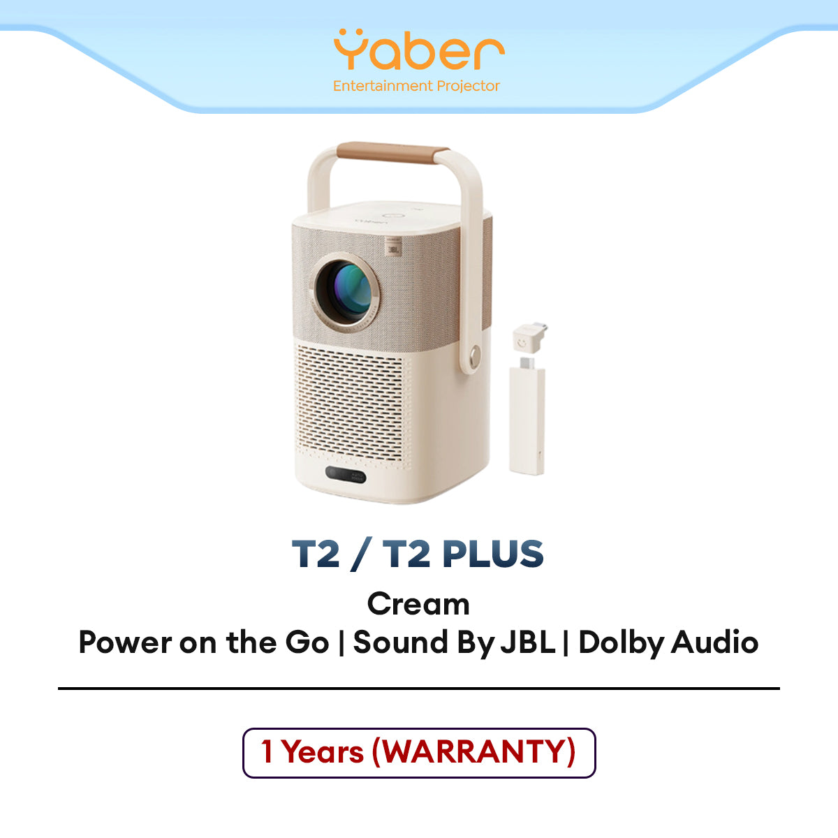 Yaber T2 Plus Projector | T1080P FHD | 450 ANSI Lumens | JBL and