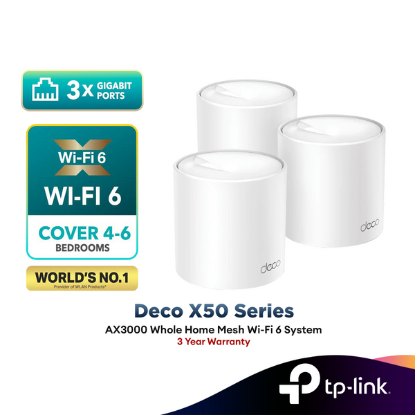 TP-Link Deco X50 AX3000 Whole Home Mesh Wi-Fi System AP Mode or Router Mode (X50 / X50-4G / X50-5G / X50-Outdoor)