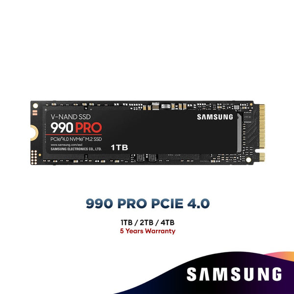 Samsung M.2 NVMe 990 PRO SSD (1TB/2TB/4TB) MZ-V9P1T0BW