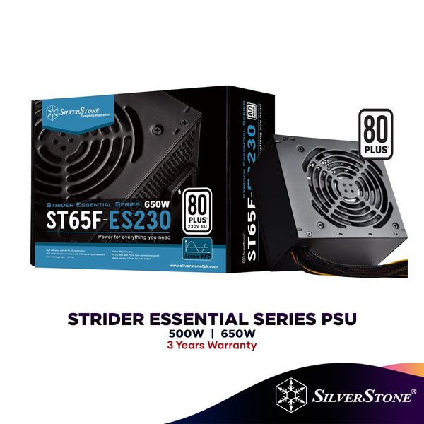 SilverStone Strider Essential Series (550W/650W) 80PLUS Power Supply (PSU) | 3 Years Warranty