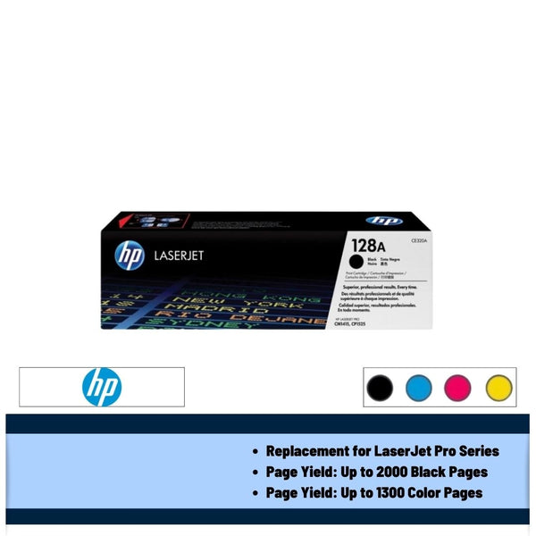 HP 128A Toner Cartridge (Black/Cyan/Magenta/Yellow) (CE320A CE321A CE322A CE323A )