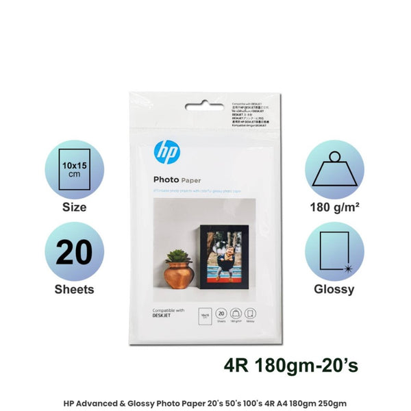 HP 4R Photo Glossy Paper 180g 20s (9RR53A)