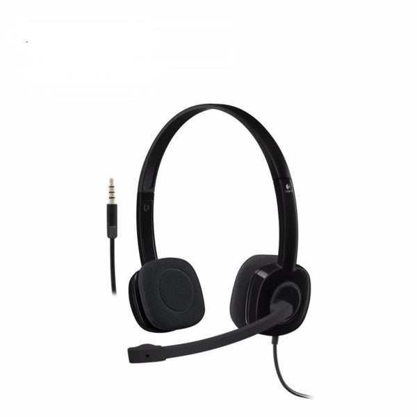 Logitech H151 Wired Headset, Stereo Headphones with Rotating Noise-Cancelling Microphone, 3.5 mm Audio Jack