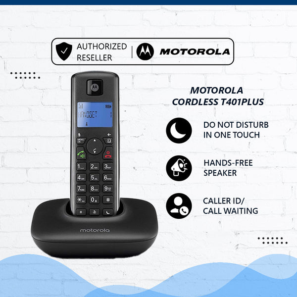 Motorola Cordless T401 Plus Single Home Phone/ Office Phone/ Dect Phone