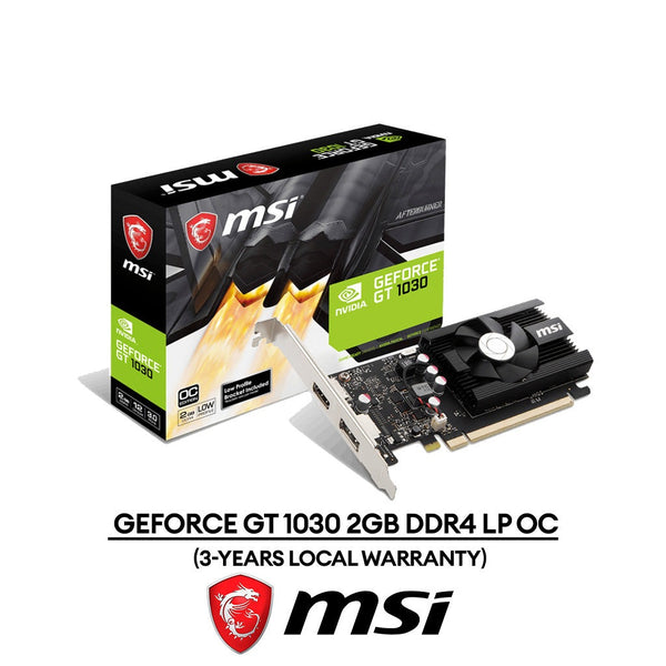 MSI Geforce GT 1030 2GD4 LP OC Desktop PC Graphics Card (2GB DDR4/Single Fan/3 Years Warranty)