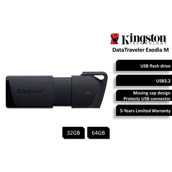 Kingston DataTraveler Exodia M USB 3.2 Flash Drive DTXM (32GB/64GB/128GB/256GB)