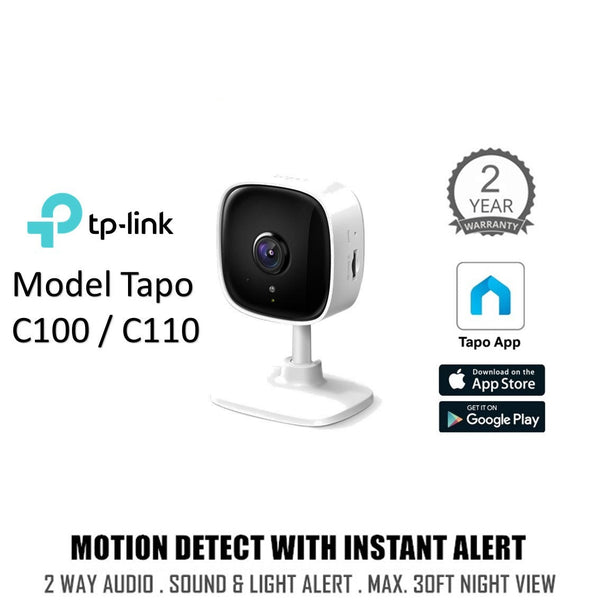 TP-Link Tapo C100 / C110 1080P Full HD Wireless WiFi Smart Security Surveillance IP Camera