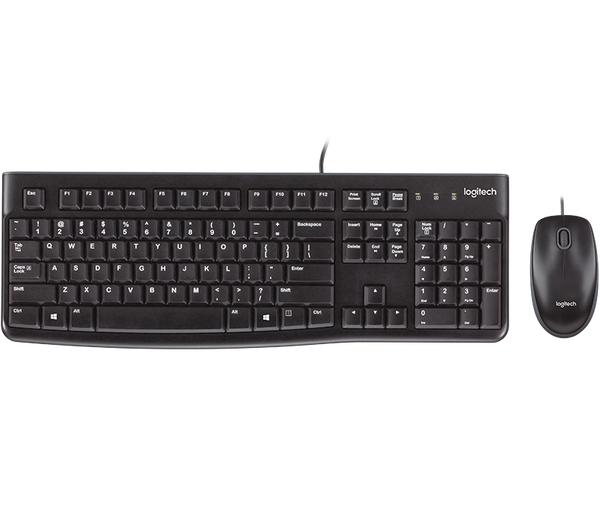 Logitech MK120 Wired Full-Size Keyboard & Mouse Combo Classic For PC / Desktop / Office / School