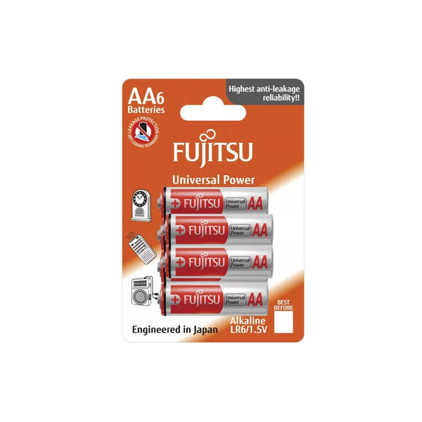 Fujitsu Alkaline Battery Universal Power AA 6PCS - LR6(6B)FU-W-FI