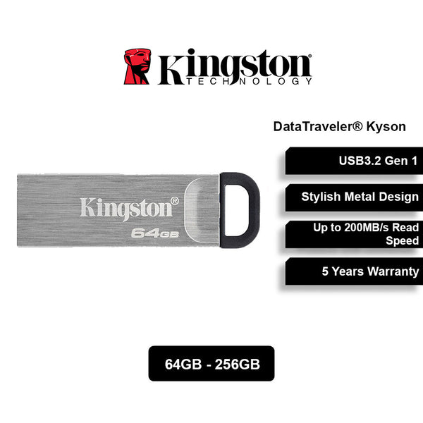 Kingston DataTraveler Kyson DTKN USB 3.2 Pendrive Flash Drive (32GB/64GB/128GB/256GB)