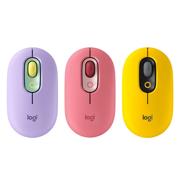 Logitech POP Mouse, Wireless Customisable Emojis, SilentTouch Technology, Precision Scroll, Bluetooth USB Multi-device