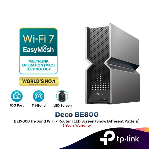 TP-Link Archer BE800 BE19000 Tri-Band Wi-Fi 7 Router | Speeds up to 19 Gbps | 10G + 4x 2.5G Ports | EasyMesh | HomeShield