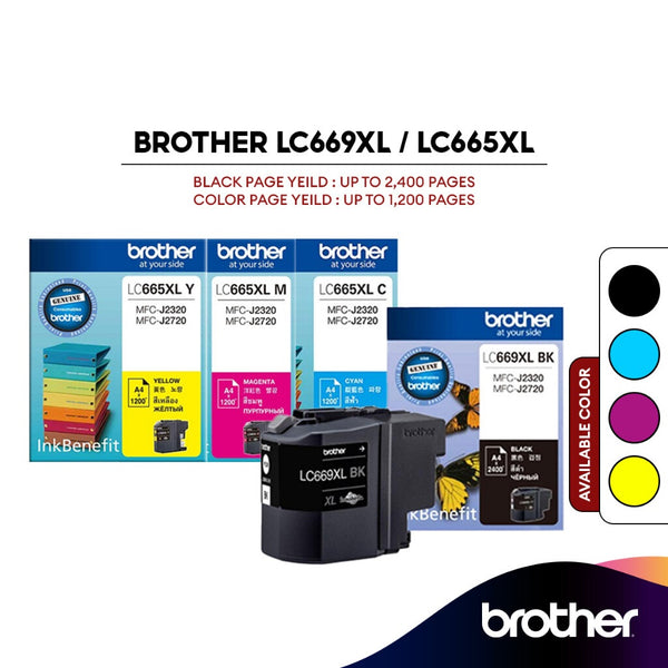 Brother LC-669XL Black / Brother LC-665XL Color Ink Cartridge for MFC-J2320 MFC-J2720 LC669XL LC665XL J2320 J2720 669XL