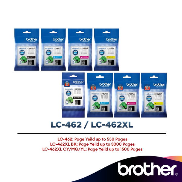 Brother LC-462 / LC-462XL Ink Cartridge for MFC-J2340DW MFC-J2740DW MFC-J3540DW MFC-J3940DW LC462 LC462XL 462 462XL