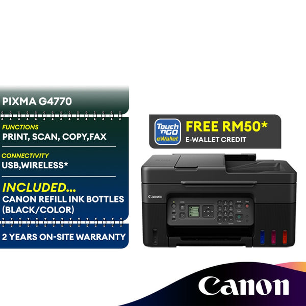 Canon Pixma G4770 All-in-One WIreless Inkjet Printer with Fax for Low-Cost Printing - Print Scan Copy Fax ADF