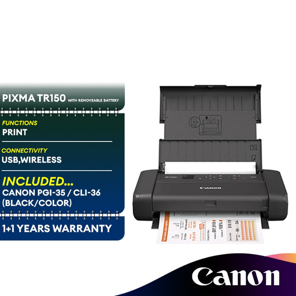 Canon Pixma TR150 Wireless Mobile Printer Inkjet Printer with Removable Battery and USB Charging Replacement by iP110