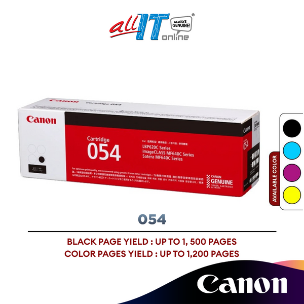 Canon 054/ 054H Toner Cartridge (Black/Cyan/Magenta/Yellow)