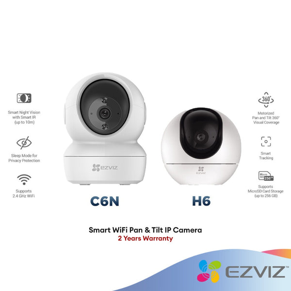 Ezviz C6CN 720P / C6N FHD 1080P 2MP / C6N 2K QHD 4MP / H6 3K 5MP Pan And Tilt Smart Wireless Wi-Fi Indoor Cloud CCTV Network Home Security IP Camera