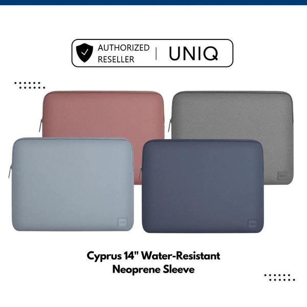 UNIQ Cyprus Laptop/Macbook Sleeve Waterproof Water-resistant 14''  (Grey/Pink/Blue/Steel Blue)