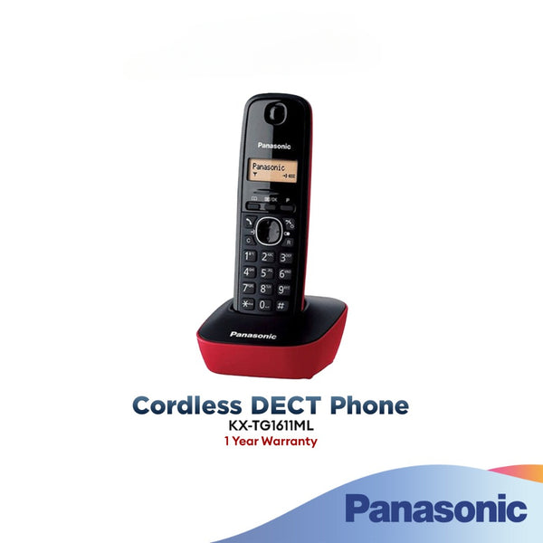 Panasonic Digital Cordless DECT Phones KX-TG1611MLR Red/Black