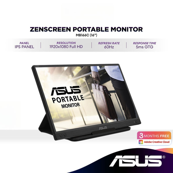 ASUS ZenScreen MB166C 16" FHD Lightweight Portable Monitor | IPS | 60Hz | USB-C