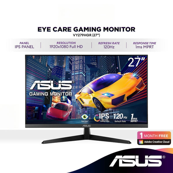 ASUS VY279HGR 27" FHD 120Hz Eye Care Gaming Monitor | IPS | 1ms(MPRT) | SmoothMotion | Adaptive-Sync | Blue Light Filter