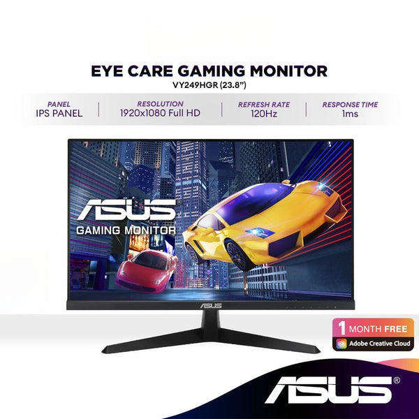 ASUS VY249HGR 23.8'' Full HD 120Hz(OC) Eye Care Gaming Monitor | IPS | 1ms | Adaptive Sync | Blue Light Filter