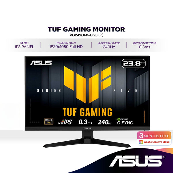 ASUS TUF Gaming VG249QM5A 23.8'' Full HD 240Hz Gaming Monitor | IPS | 0.3ms | G-SYNC compatible | AMD FreeSync Premium