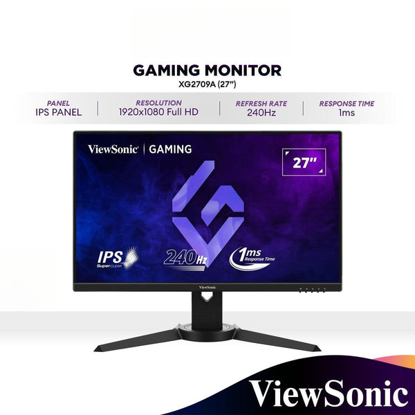 ViewSonic XG2709A 27" FHD 240Hz Super Clear IPS LCD Gaming Monitor 1920 X 1080 | IPS | Fast 1ms | HDMI / DP